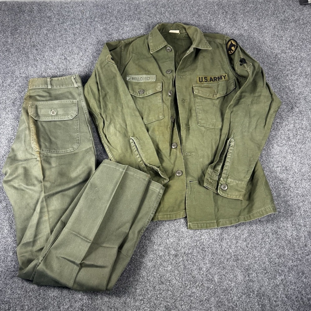 Vintage Vietnam US Army OG-107 Type 3 Uniform Set 81st Infantry Wildcat Patch